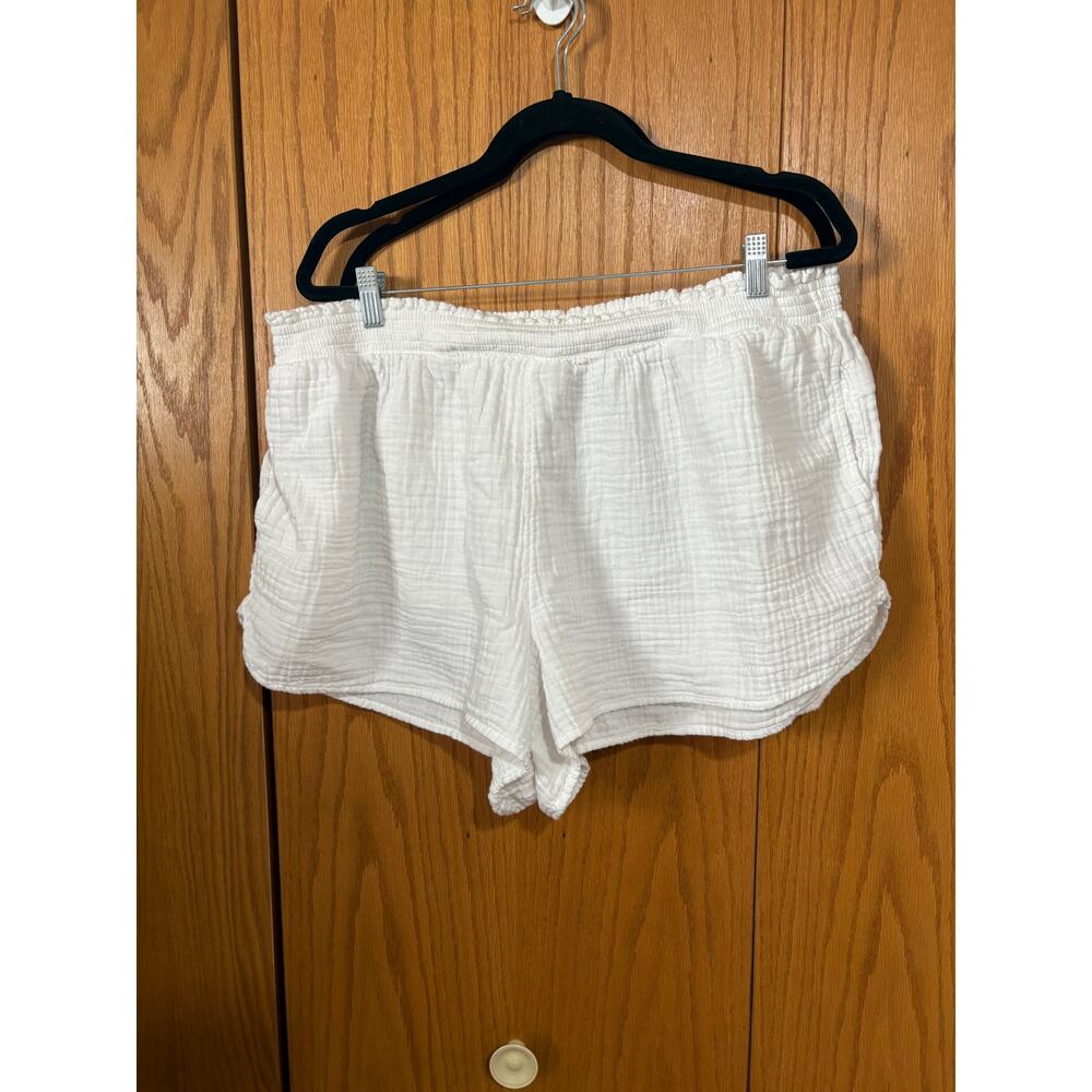 Aerie gauzy high waisted shorts women's XXL 100% cotton gauze beach coverup - Picture 2 of 6